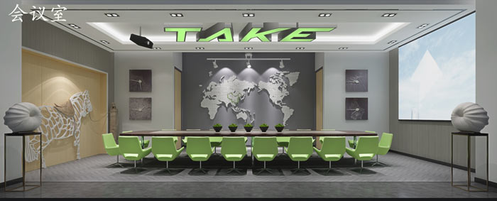 廣告制作公司辦公室會議室裝修設計效果圖