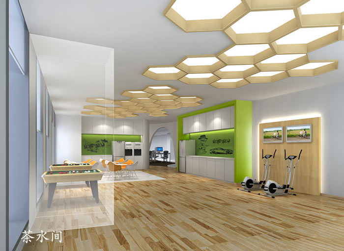 代駕公司辦公室茶水間裝修設計效果圖