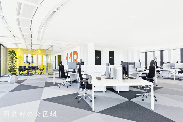 外貿電子商務公司辦公室研發部辦公區域裝修設計案例效果圖