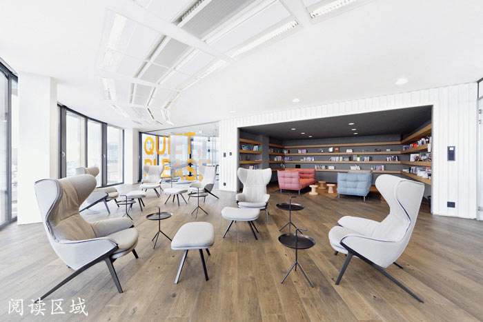 外貿電子商務公司辦公室閱讀區域裝修設計案例效果圖