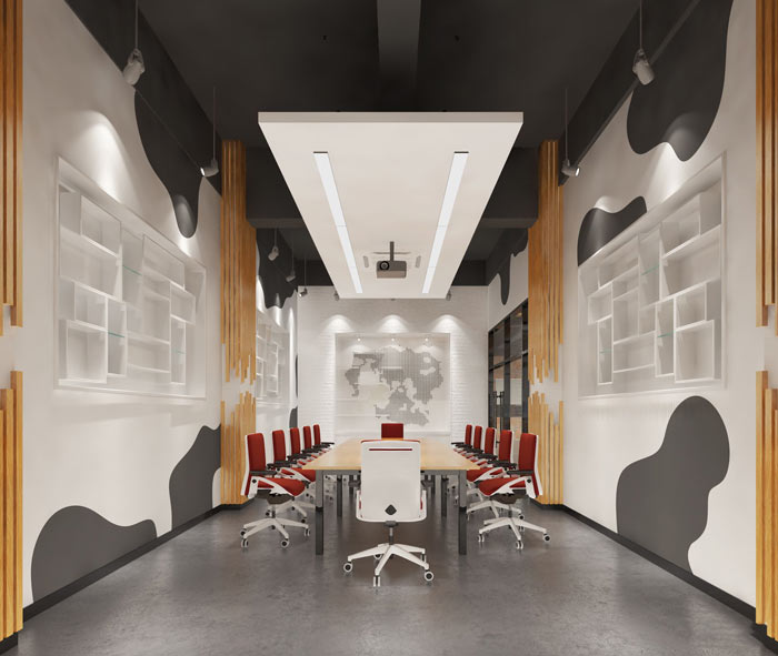 廠房loft風格辦公室會議室裝修設計案例效果圖
