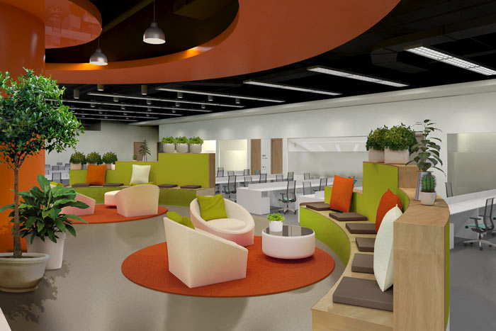 汽車互聯網公司辦公室辦公區域裝修設計案例效果圖
