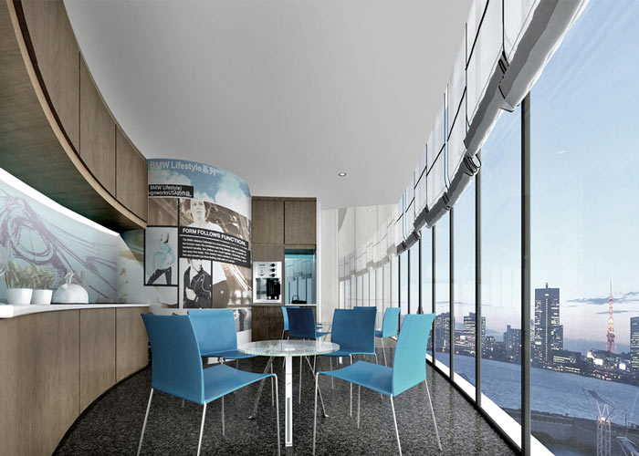 汽車互聯網公司辦公室茶水間裝修設計案例效果圖