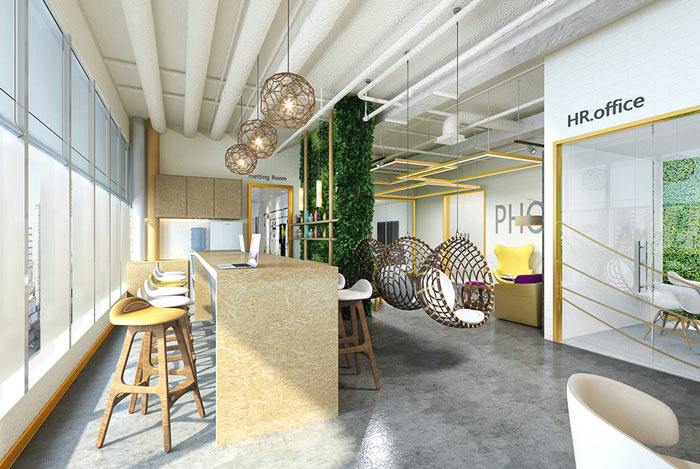 傳媒學院辦公室休息區域裝修設計案例效果圖