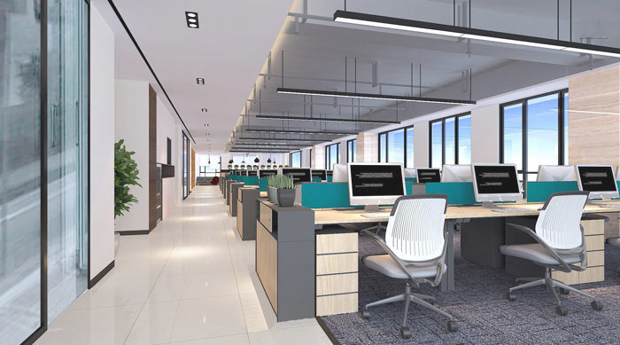 廣告?zhèn)髅焦巨k公室辦公區(qū)域裝修設(shè)計(jì)案例效果圖