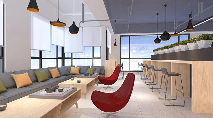 廣告?zhèn)髅焦巨k公室休息區(qū)域裝修設(shè)計(jì)案例效果圖