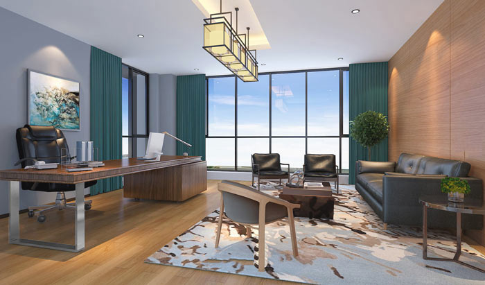 廣告?zhèn)髅焦究偨?jīng)理辦公室裝修設(shè)計(jì)案例效果圖