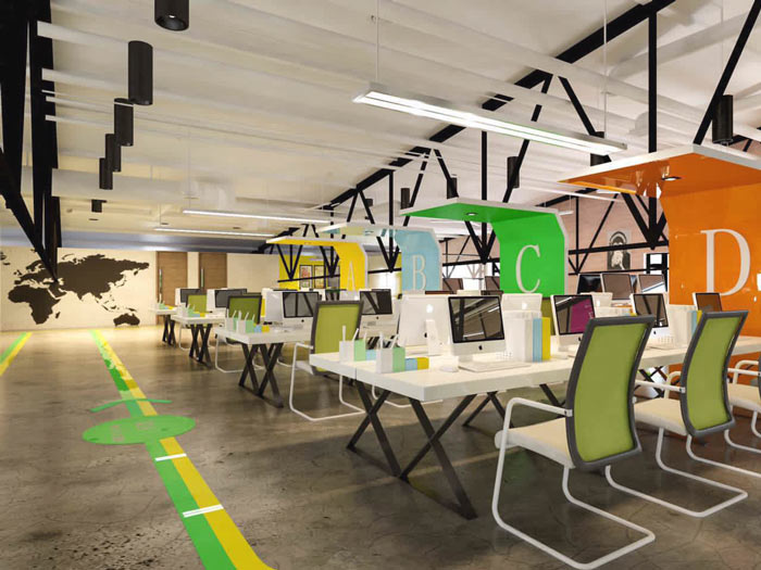 1100平方工業(yè)風(fēng)辦公室一樓辦公區(qū)域裝修設(shè)計(jì)案例效果圖