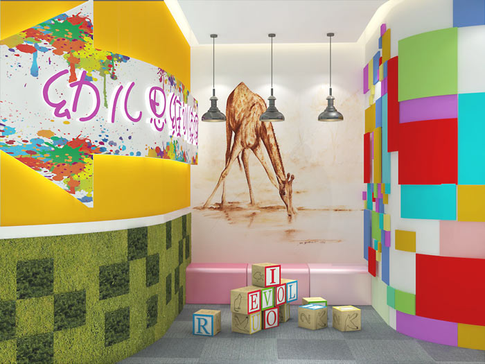 幼兒教育辦公室前臺裝修設計案例效果圖