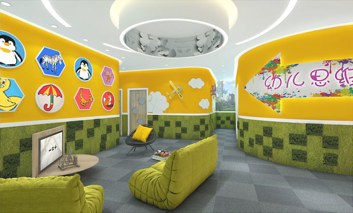 幼兒教育辦公室接待區域裝修設計案例效果圖