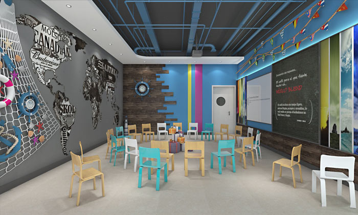 幼兒教育辦公室教學區域裝修設計案例效果圖