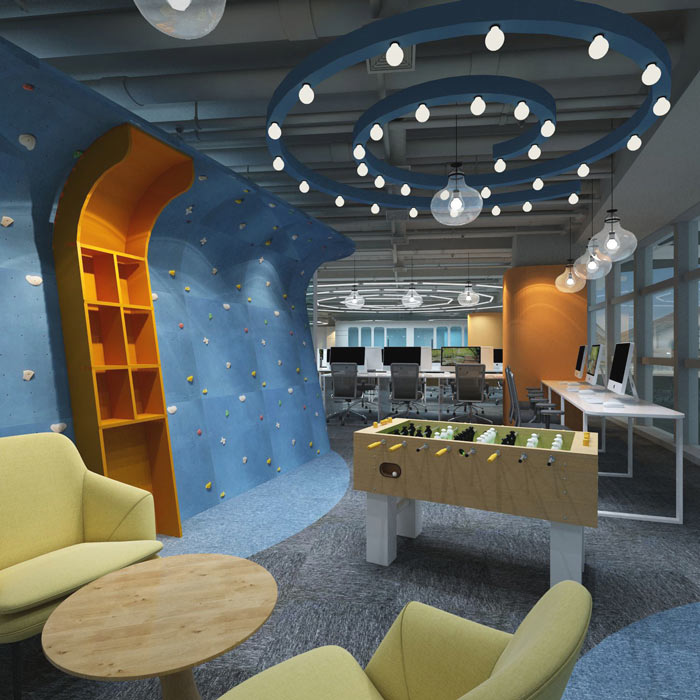 營銷策劃公司辦公室休息區域裝修設計案例效果圖