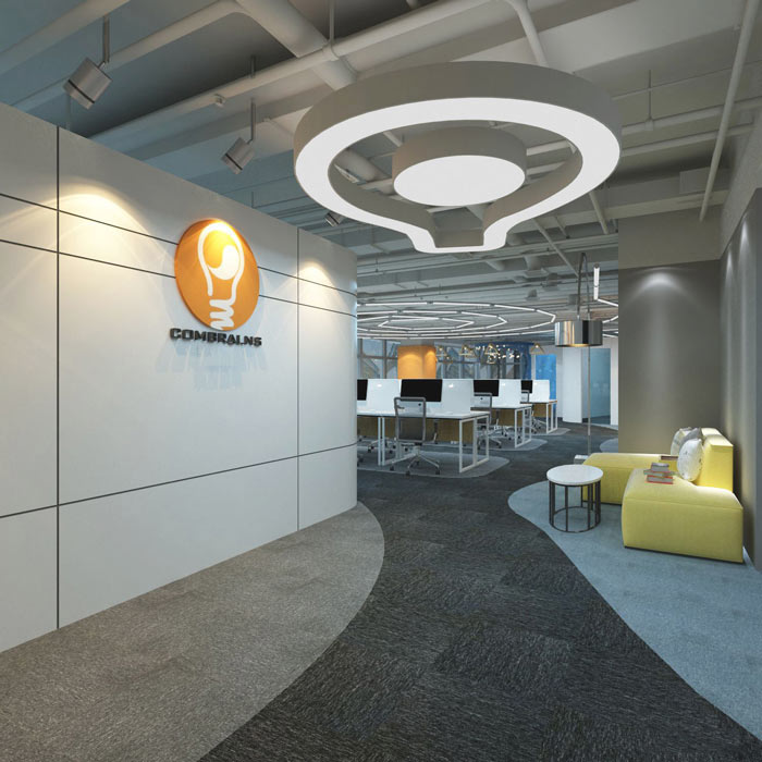 營銷策劃公司辦公室進門區域裝修設計案例效果圖