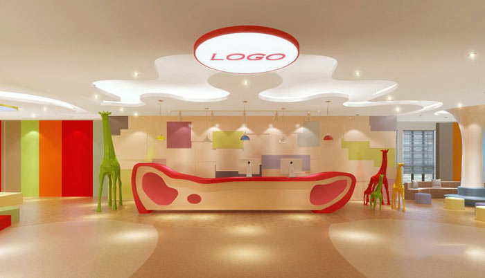 早教中心辦公室前臺裝修設計案例效果圖