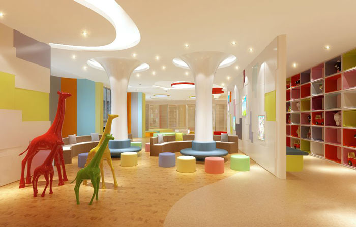 早教中心辦公室休息區域裝修設計案例效果圖