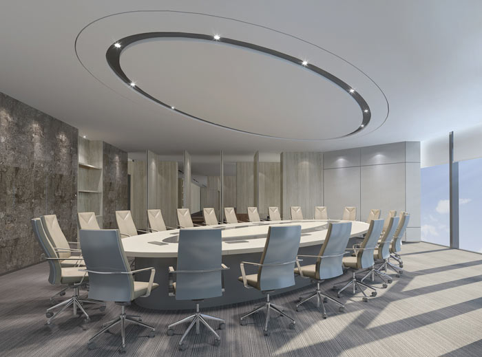 能源公司辦公室會議室設計方案效果圖