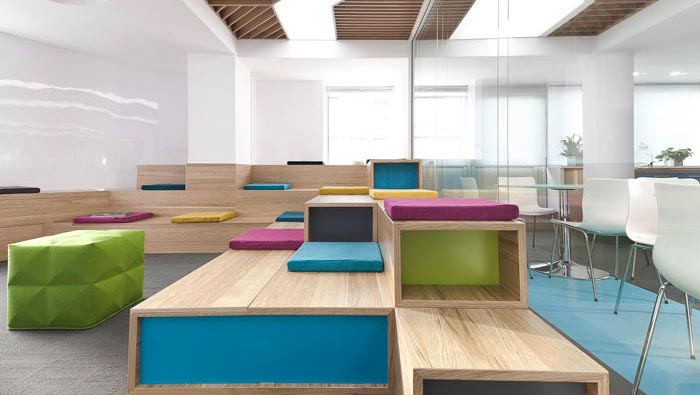 網絡技術公司辦公室閱讀區域裝修設計案例效果圖