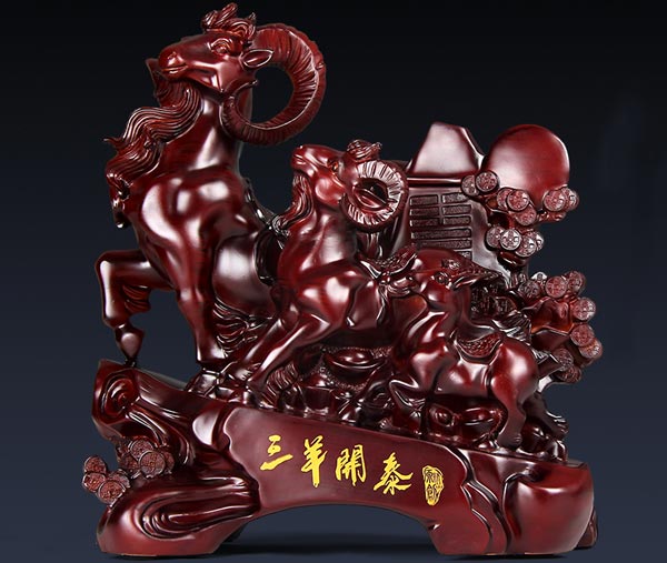 個(gè)性溫柔、氣質(zhì)典雅羊擺件效果圖