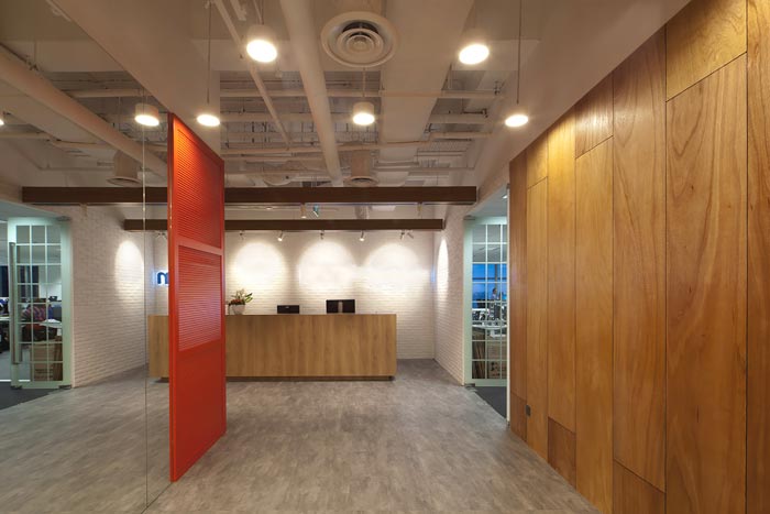 在線旅游公司辦公室前臺裝修設計案例效果圖