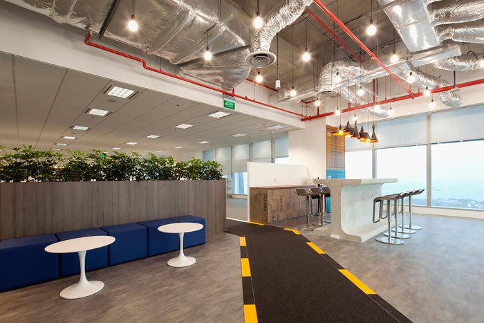 在線旅游公司辦公室吧臺裝修設計案例效果圖