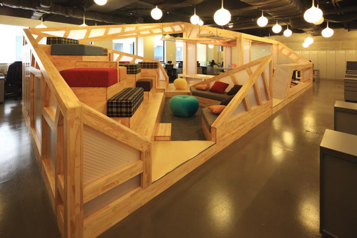 家具廠商辦公室休息區域裝修設計案例效果圖