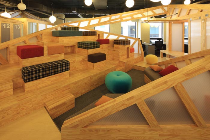 家具廠商辦公室休息區域內部裝修設計案例效果圖