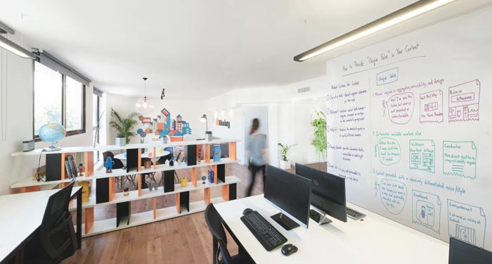 初創(chuàng)公司辦公室辦公區(qū)域裝修設計案例效果圖