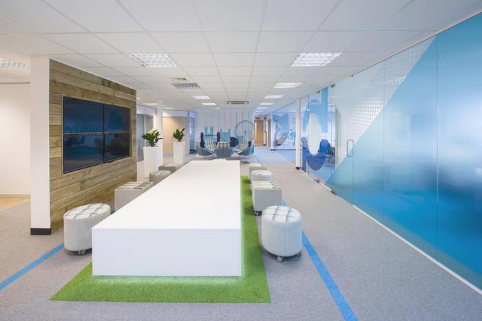 新能源科技公司辦公室接待區域裝修設計案例效果圖