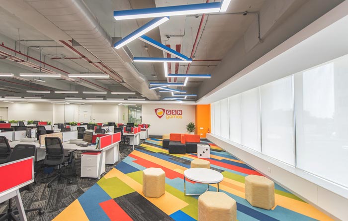 游戲公司辦公室辦公休息區域裝修設計案例效果圖