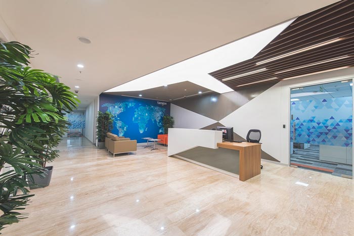 互聯網服務提供商辦公室前臺裝修設計案例效果圖