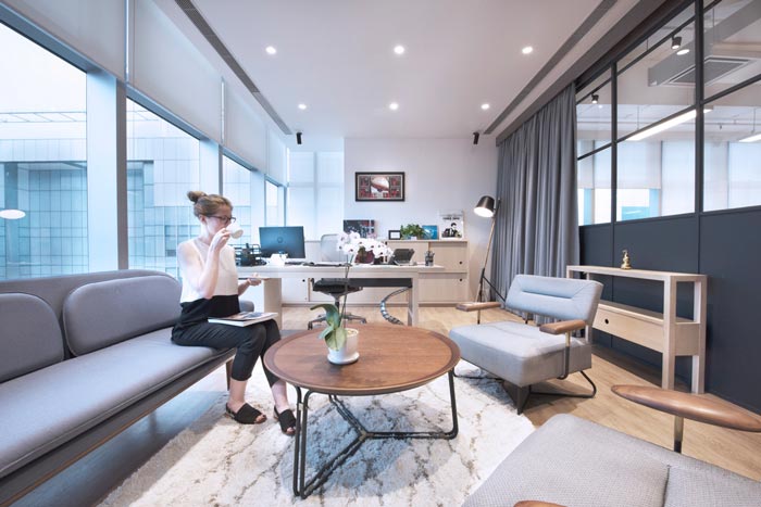 音樂傳媒公司總經(jīng)理辦公室裝修設(shè)計案例效果圖