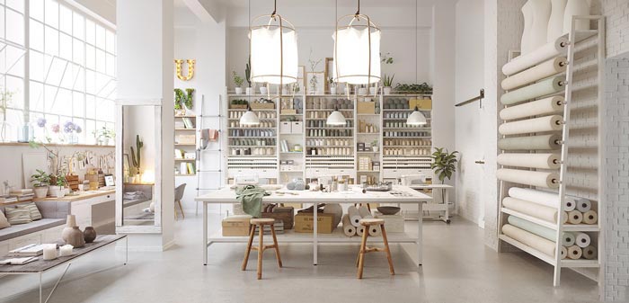 服裝設計工作室進門區域裝修設計案例效果圖