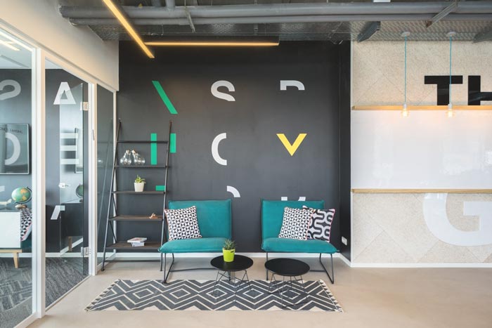 網絡安全服務公司辦公室休息區域裝修設計案例效果圖