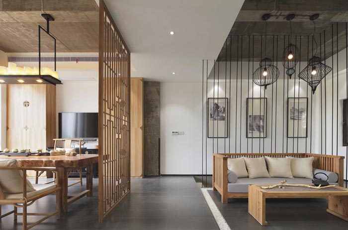 中式禪意辦公室接待、洽談區域裝修設計案例效果圖