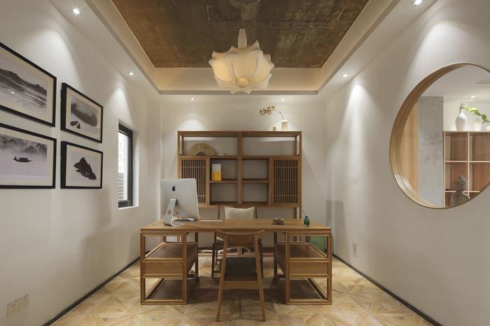 中式禪意辦公室總經理辦公室裝修設計案例效果圖