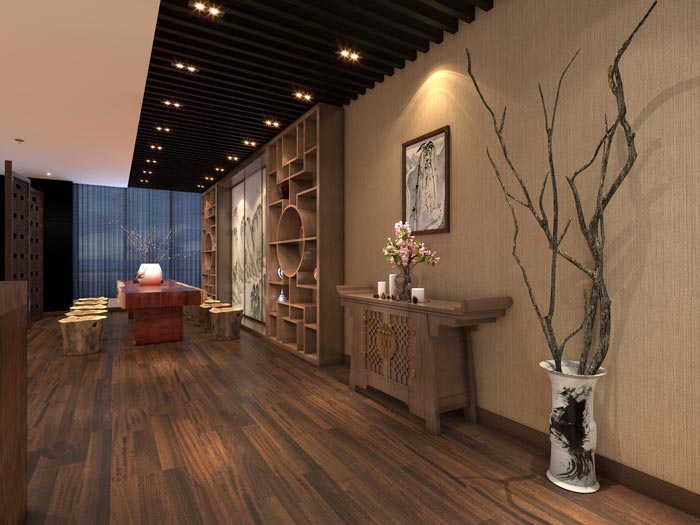 現(xiàn)代新中式風(fēng)格辦公室接待區(qū)域裝修設(shè)計(jì)案例效果圖