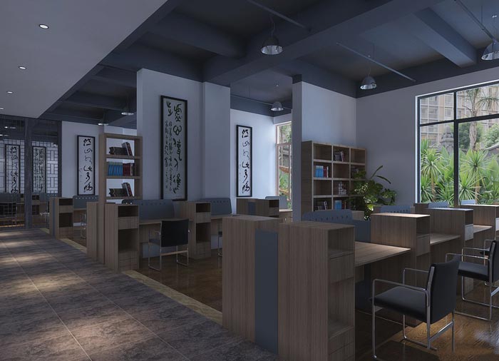 中式風(fēng)格投資公司辦公室辦公區(qū)域裝修設(shè)計(jì)案例效果圖