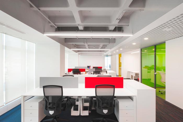 600平方開放式辦公室辦公區域裝修設計實景圖