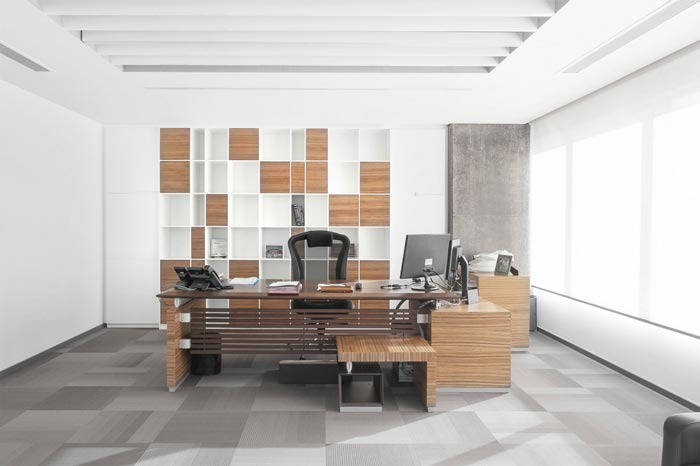 600平方開放式辦公室老總裝修設計實景圖