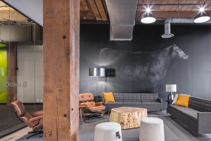 800平方通信辦公室交流區域裝修設計實景圖