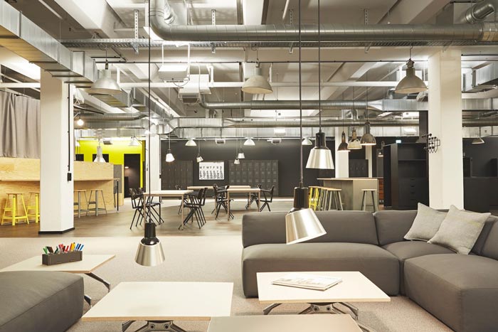 開放創意辦公室接待區域裝修設計實景圖