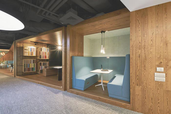 精密儀器公司辦公室交流區域裝修設計案例效果圖