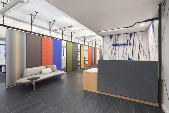 布料公司辦公室前臺裝修設計案例效果圖