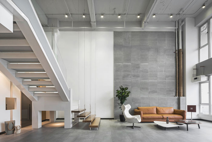 300平方loft風格辦公室接待區(qū)裝修設(shè)計案例效果圖