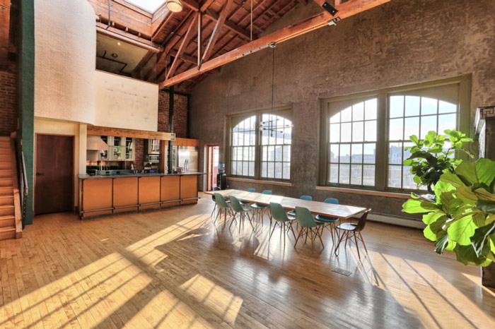 科技公司loft風格辦公室接待區裝修設計案例效果圖