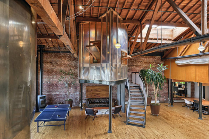 科技公司loft風格辦公室娛樂區裝修設計案例效果圖