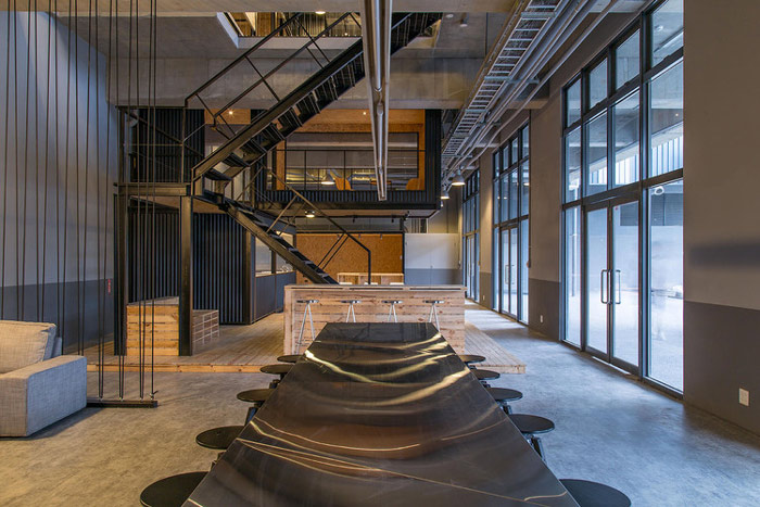 物流公司loft風格辦公室大廳裝修設計案例效果圖