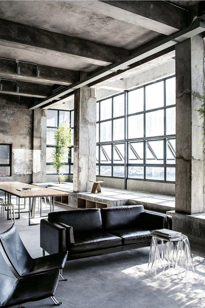 loft風格辦公室接待區裝修設計案例效果圖