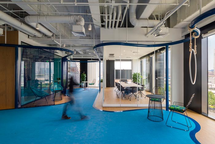 旅游服務公司辦公室動線裝修設計案例效果圖