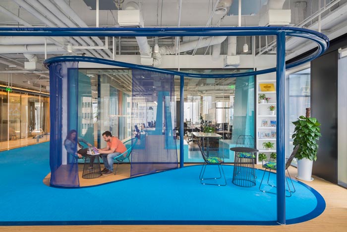 旅游服務公司辦公室辦公區(qū)裝修設計案例效果圖